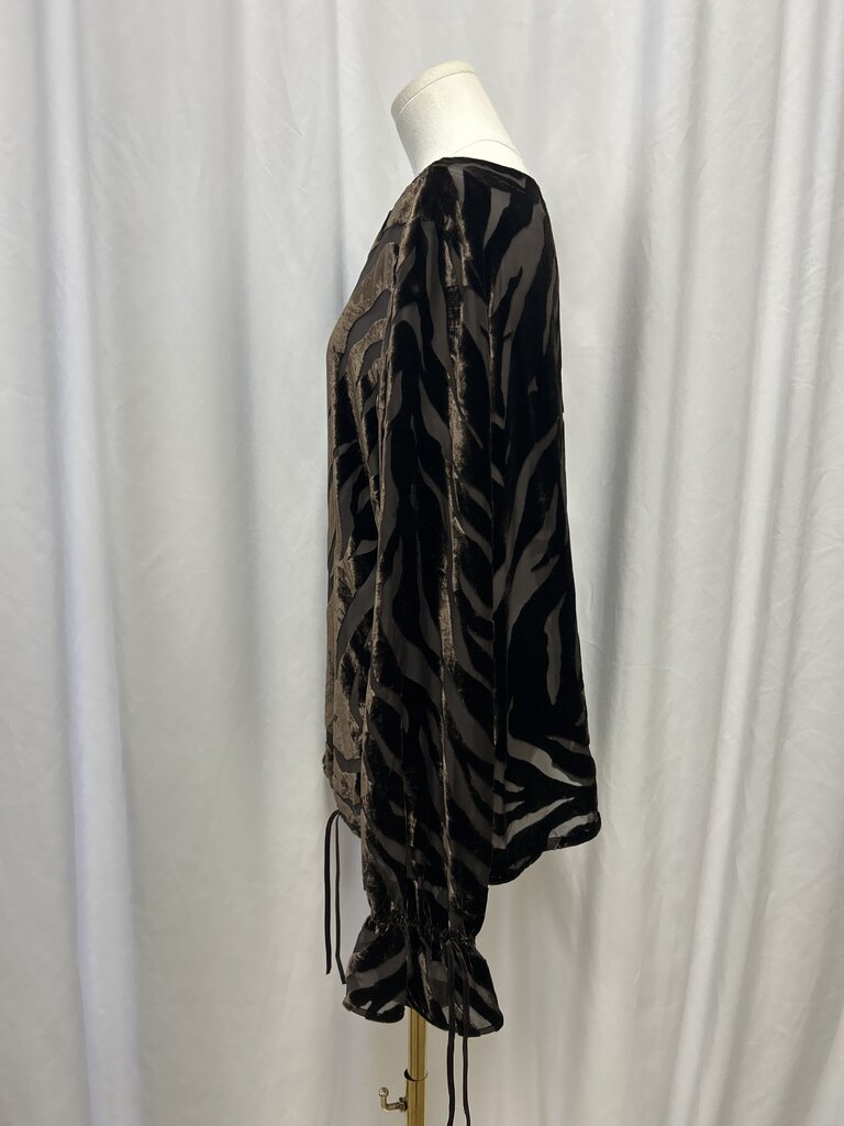 Escada Velvet Animal Print Top