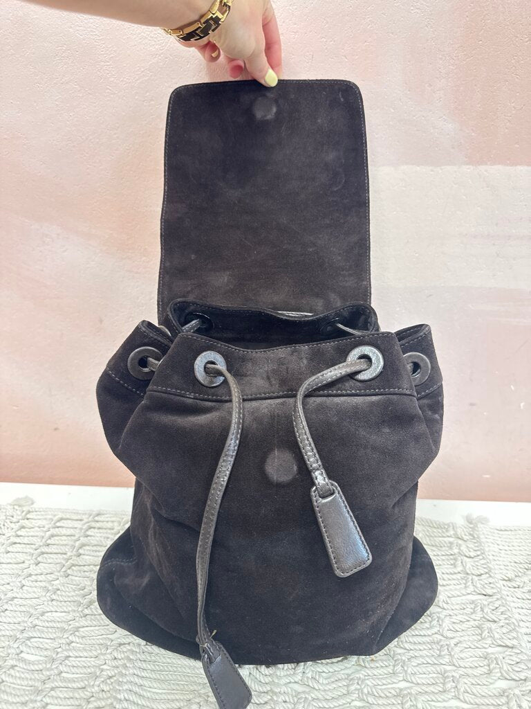 Chanel Suede Interlocking CC Backpack '97-'99