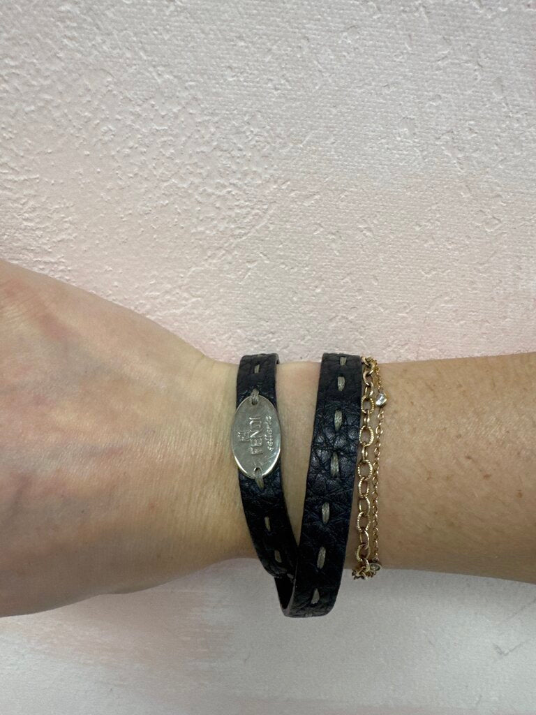 Fendi Leather Wrap Bracelet
