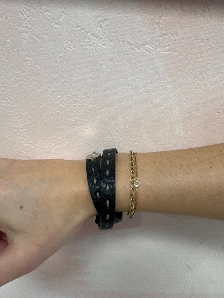 Fendi Leather Wrap Bracelet