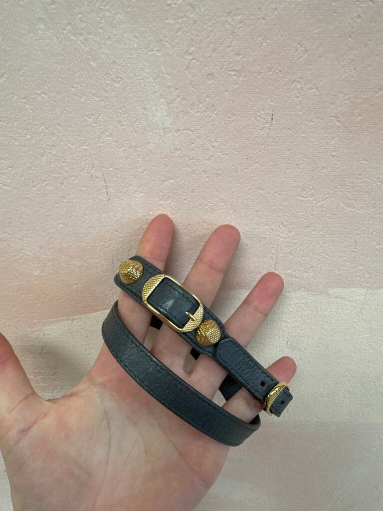 Balenciaga City Triple Wrap Leather Bracelet