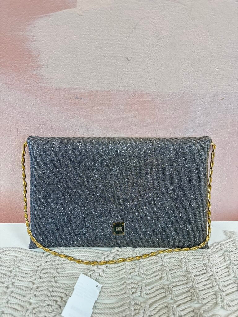 Stuart Weitzman Pewter Glitter Clutch