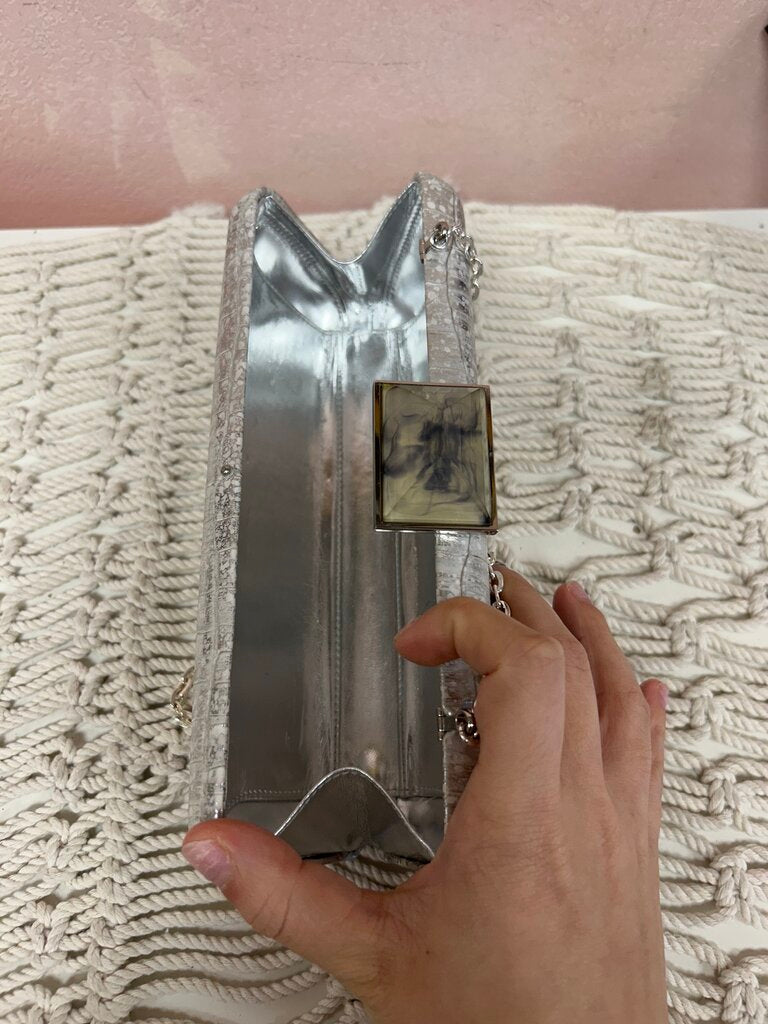Overture Judith Leiber Embossed Clutch w/ Chain and Dustbag