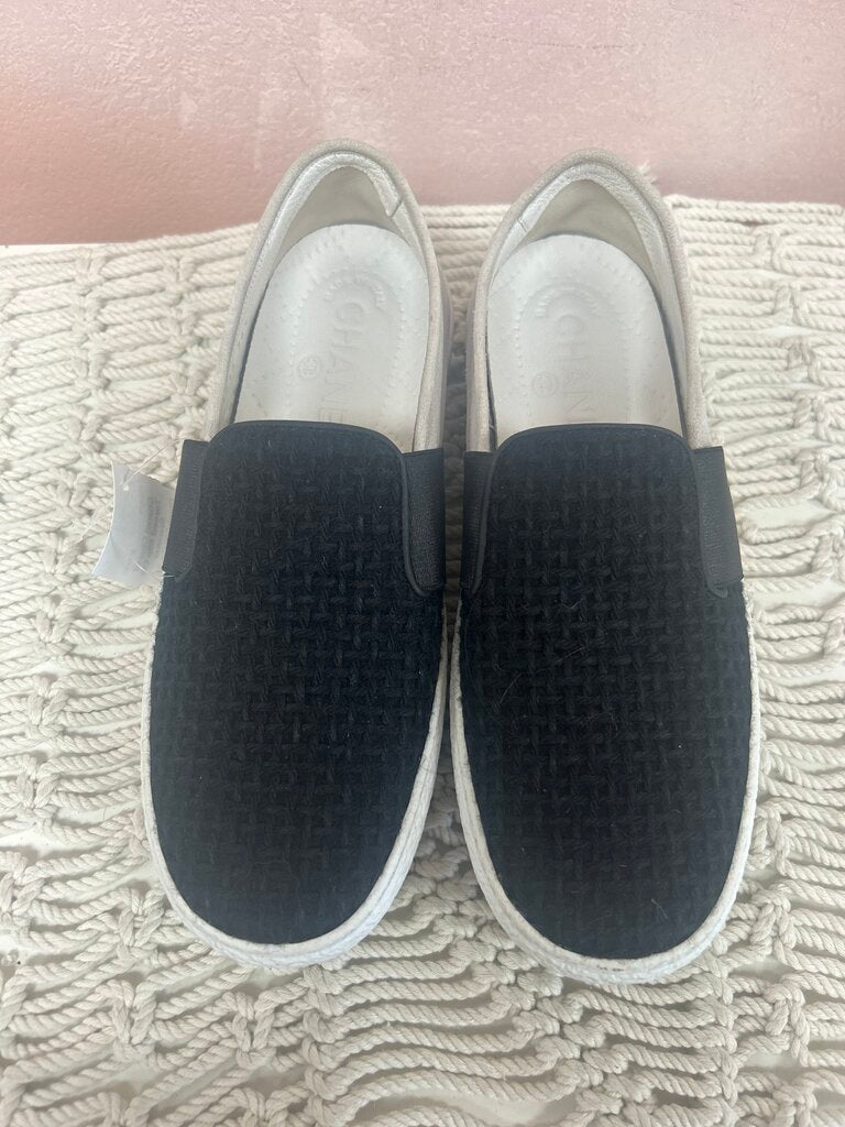 Chanel Tweed Slip On Sneaker