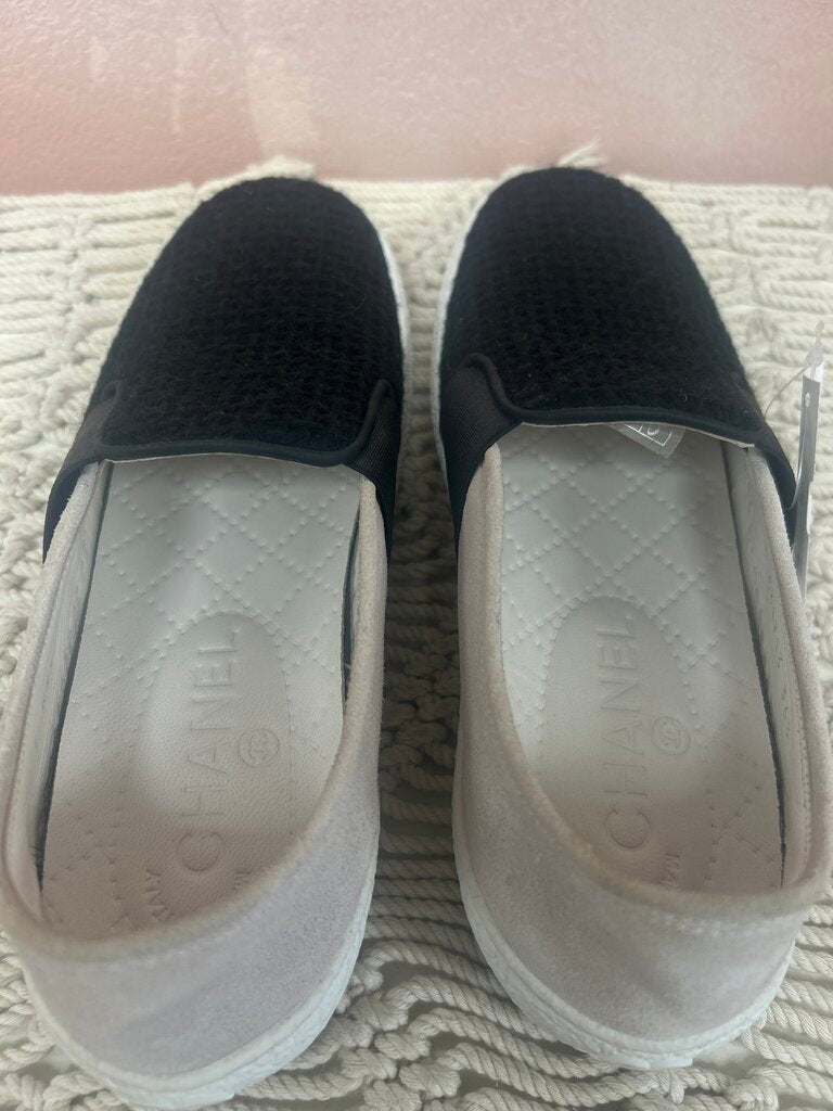 Chanel Tweed Slip On Sneaker