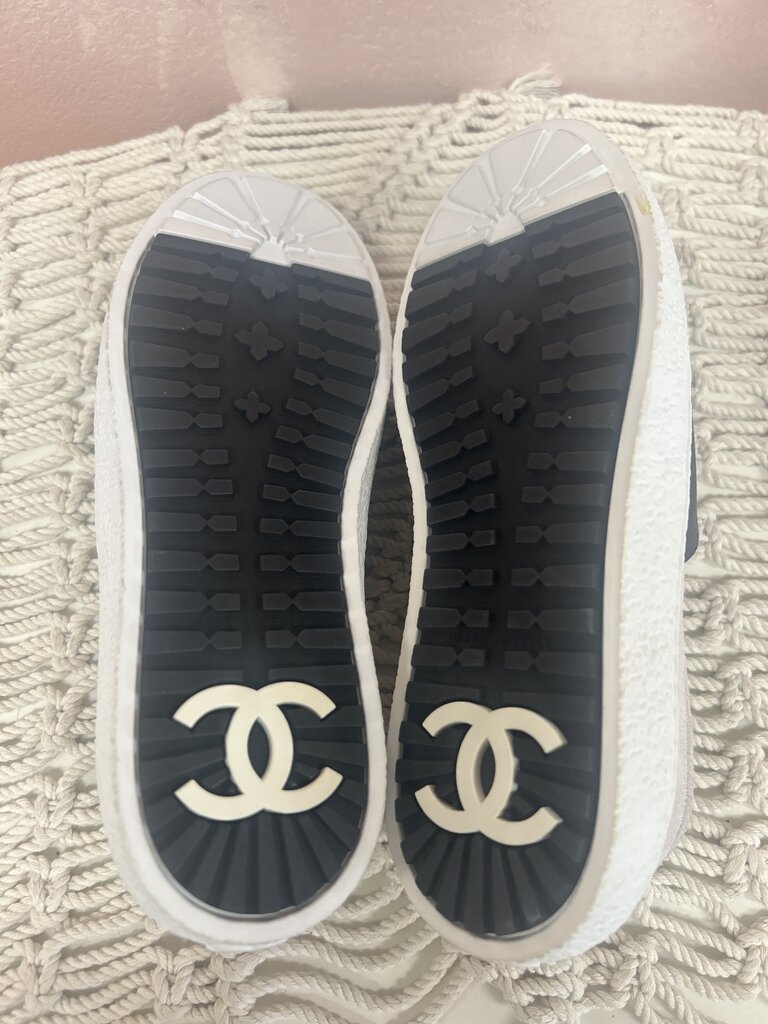 Chanel Tweed Slip On Sneaker