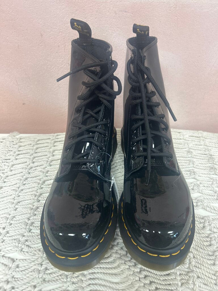 Dr. Martens Black Patent Combat Boot
