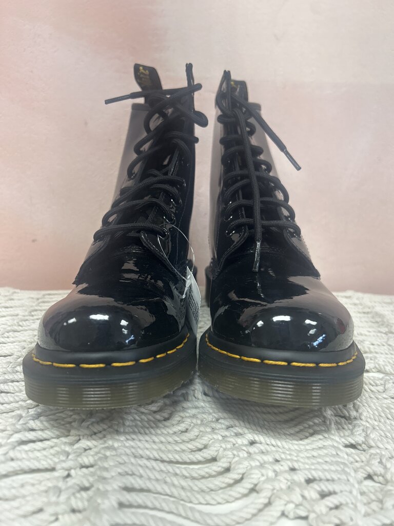 Dr. Martens Black Patent Combat Boot