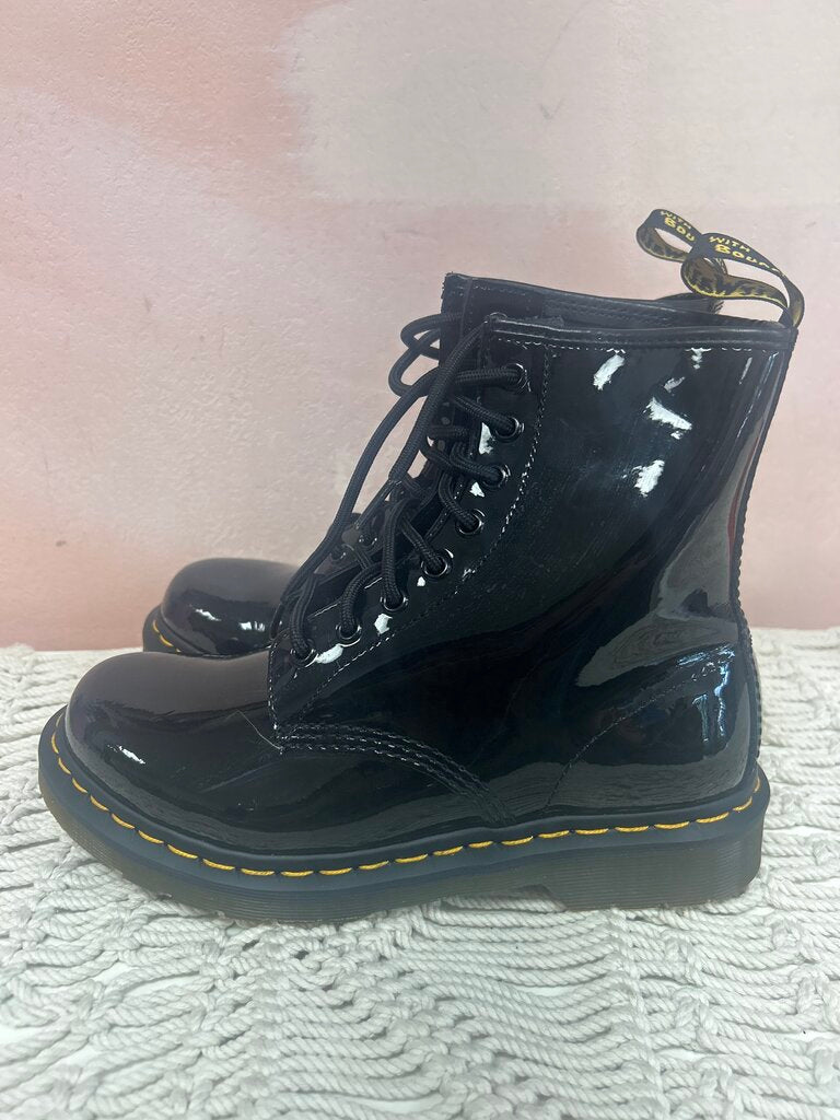 Dr. Martens Black Patent Combat Boot