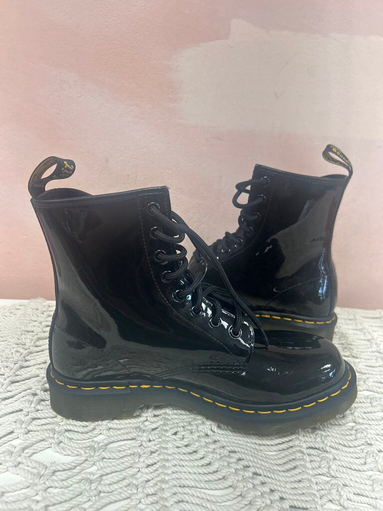 Dr. Martens Black Patent Combat Boot