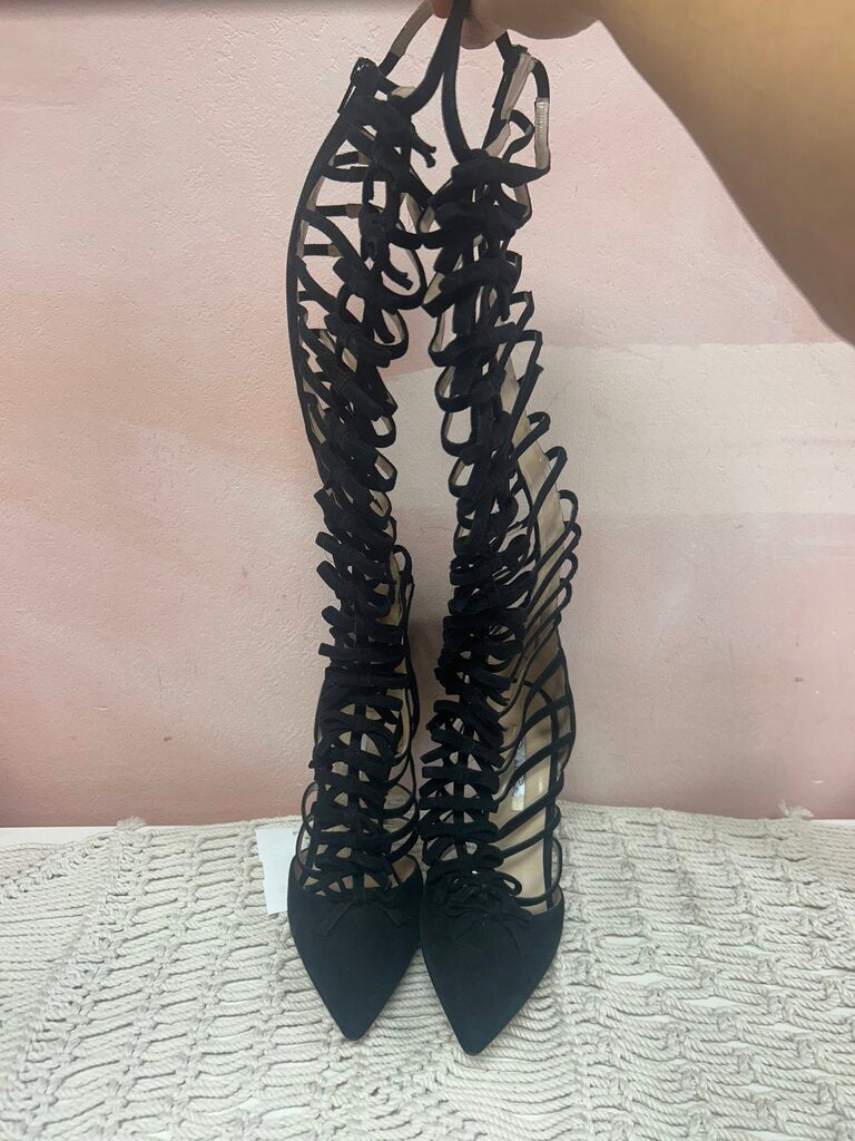 Oscar de la Renta Suede Cage Boots