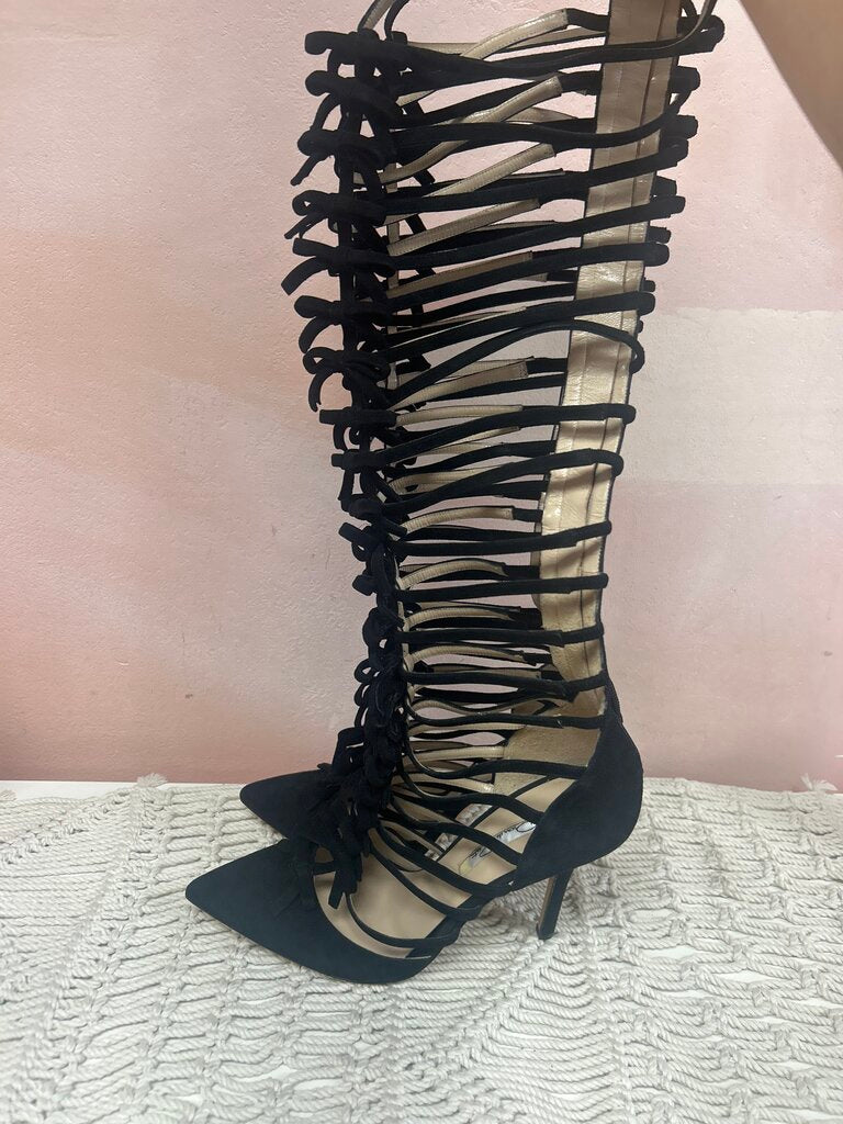 Oscar de la Renta Suede Cage Boots