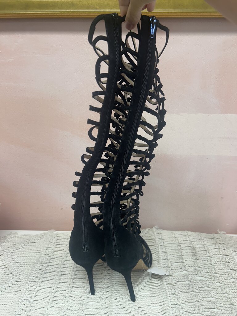 Oscar de la Renta Suede Cage Boots