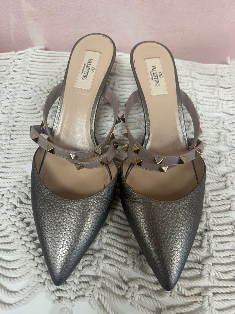 Valentino Metallic Rockstud Mules (As Is)