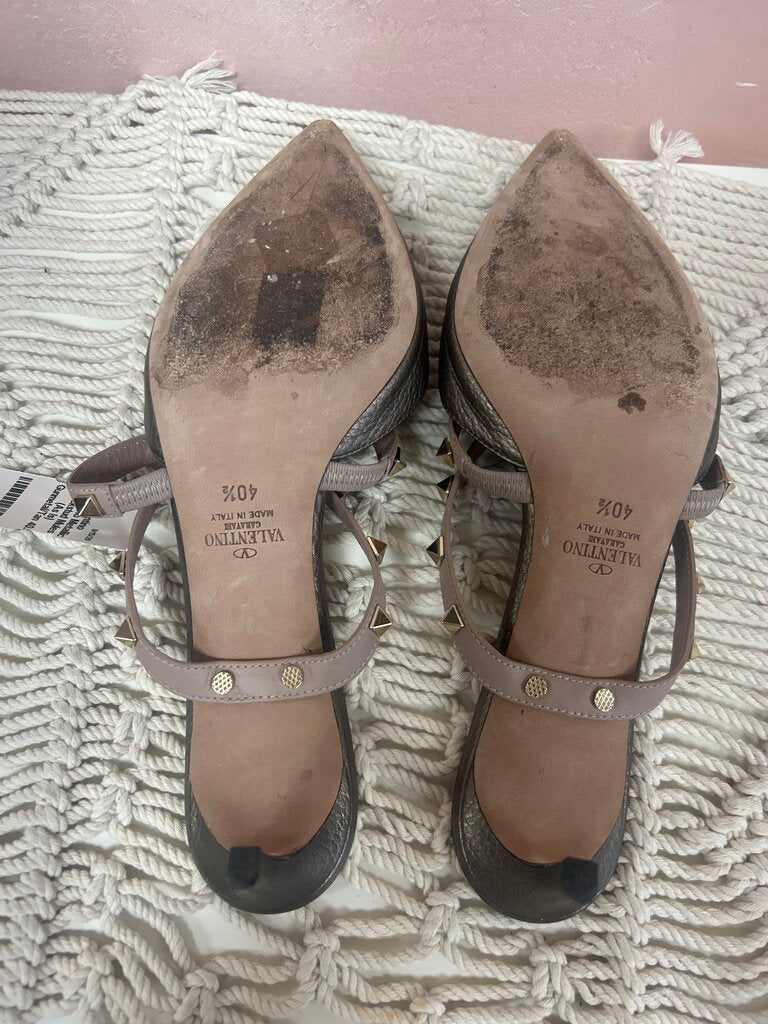 Valentino Metallic Rockstud Mules (As Is)