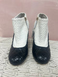 Chanel Interlocking CC Logo Tweed and Quilted Leather Boots