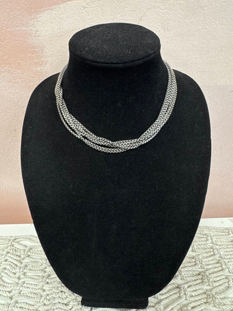 David Yurman Two Tone 6 Row Box Chain Necklace