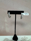 John Hardy Sterling Silver and Diamond Cable Hoop Earring (no original backs)