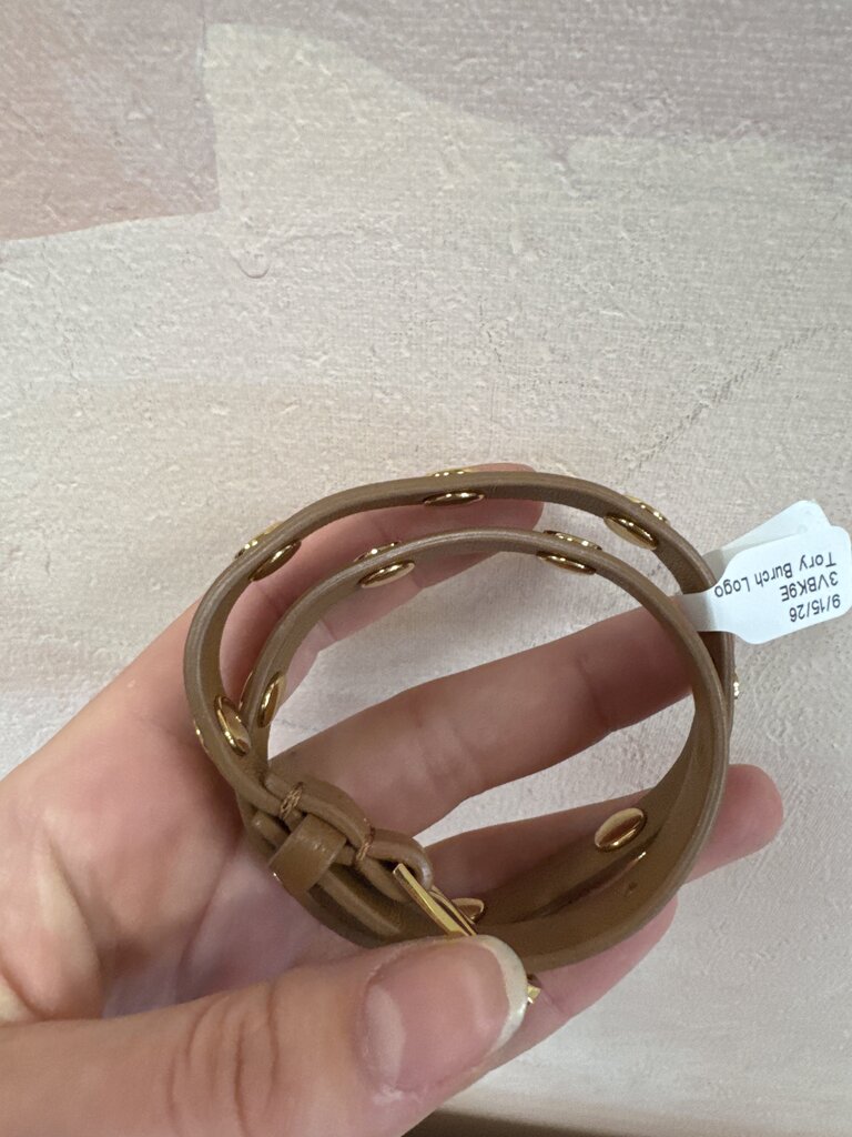 Tory Burch Logo Leather Wrap Bracelet