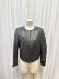 Akris Hook Closure Leather Lamb Leather Jacket