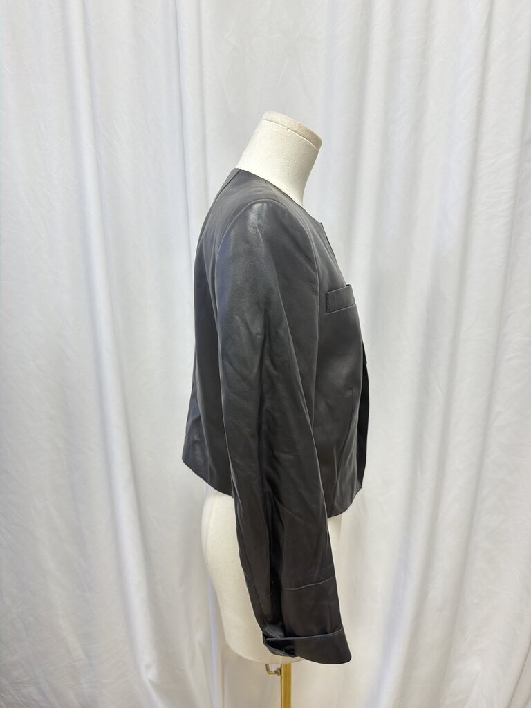 Akris Hook Closure Leather Lamb Leather Jacket
