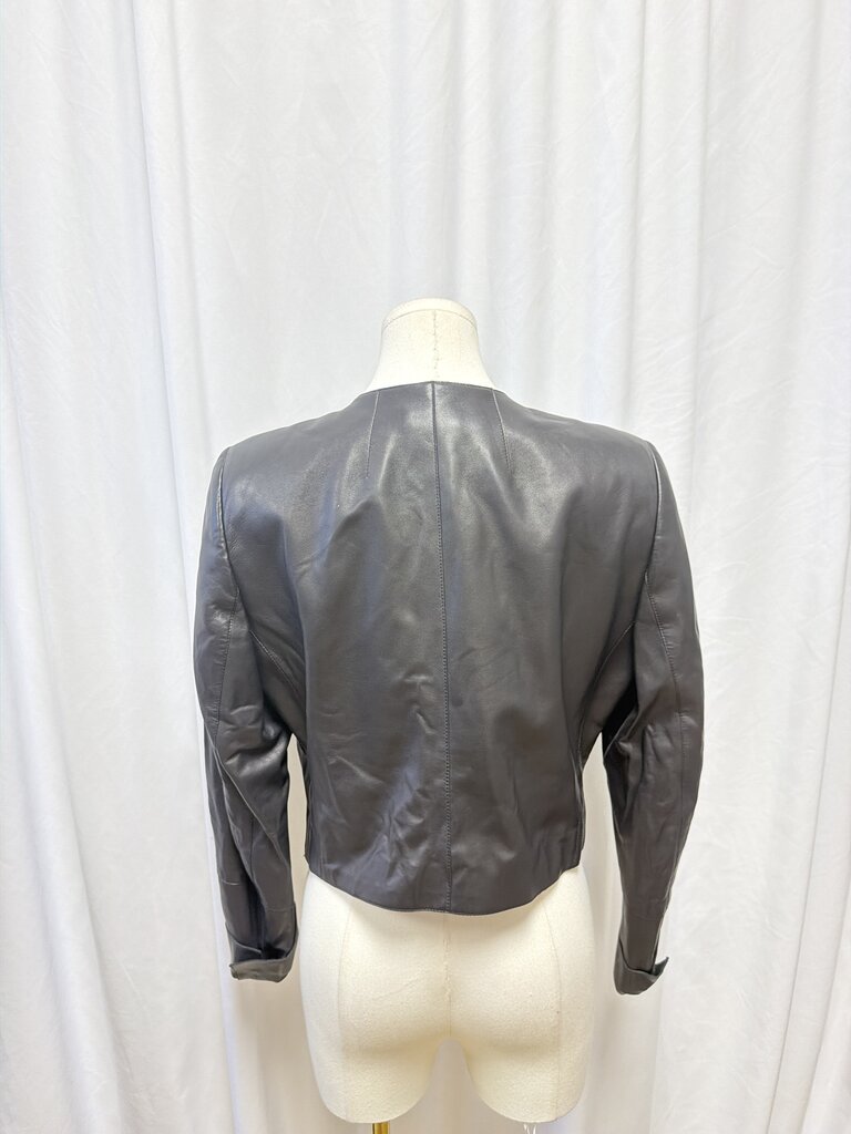 Akris Hook Closure Leather Lamb Leather Jacket