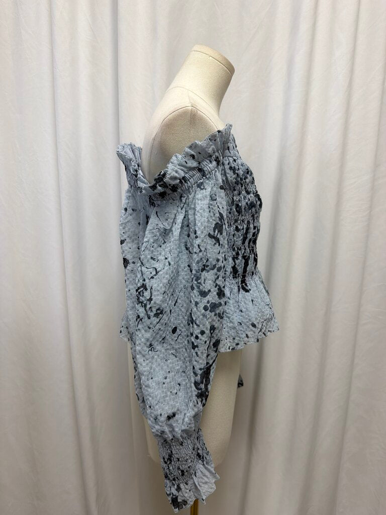 All Saints Off The Shoulder Tie Dye Top