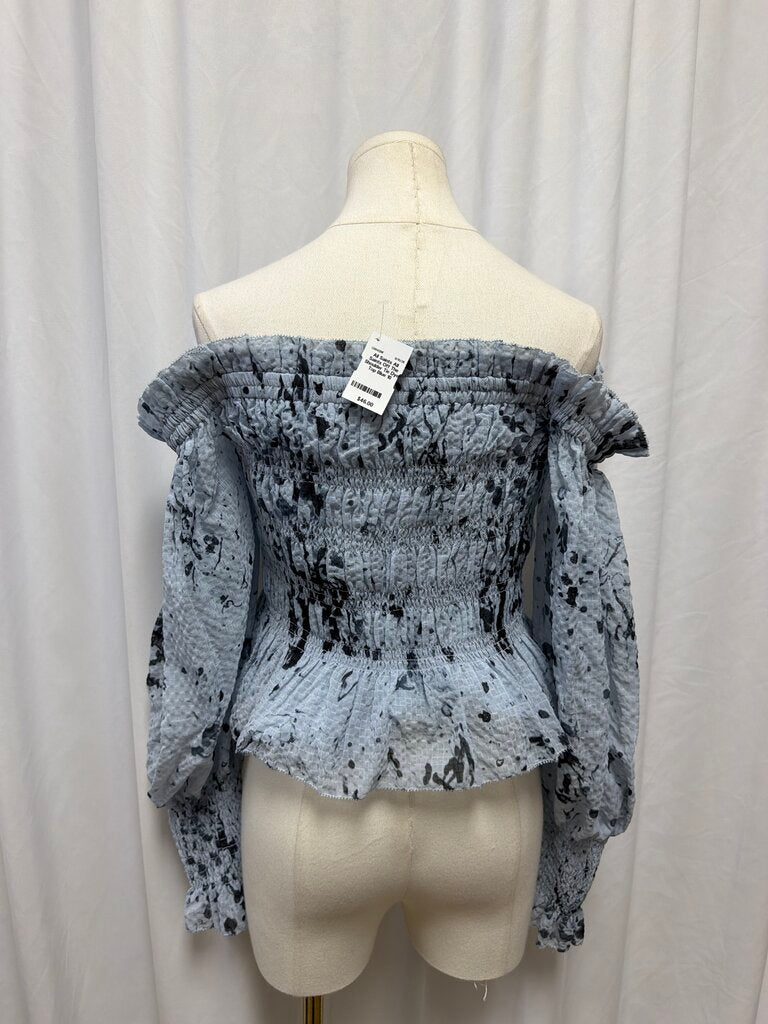 All Saints Off The Shoulder Tie Dye Top