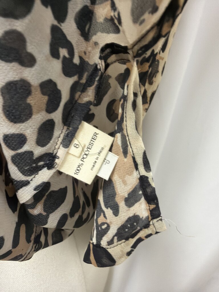 L'Agence Animal Print Sleeveless V-Neck Shell