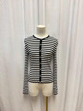 Theory Ribbed Crew Neck Button Up Sweater