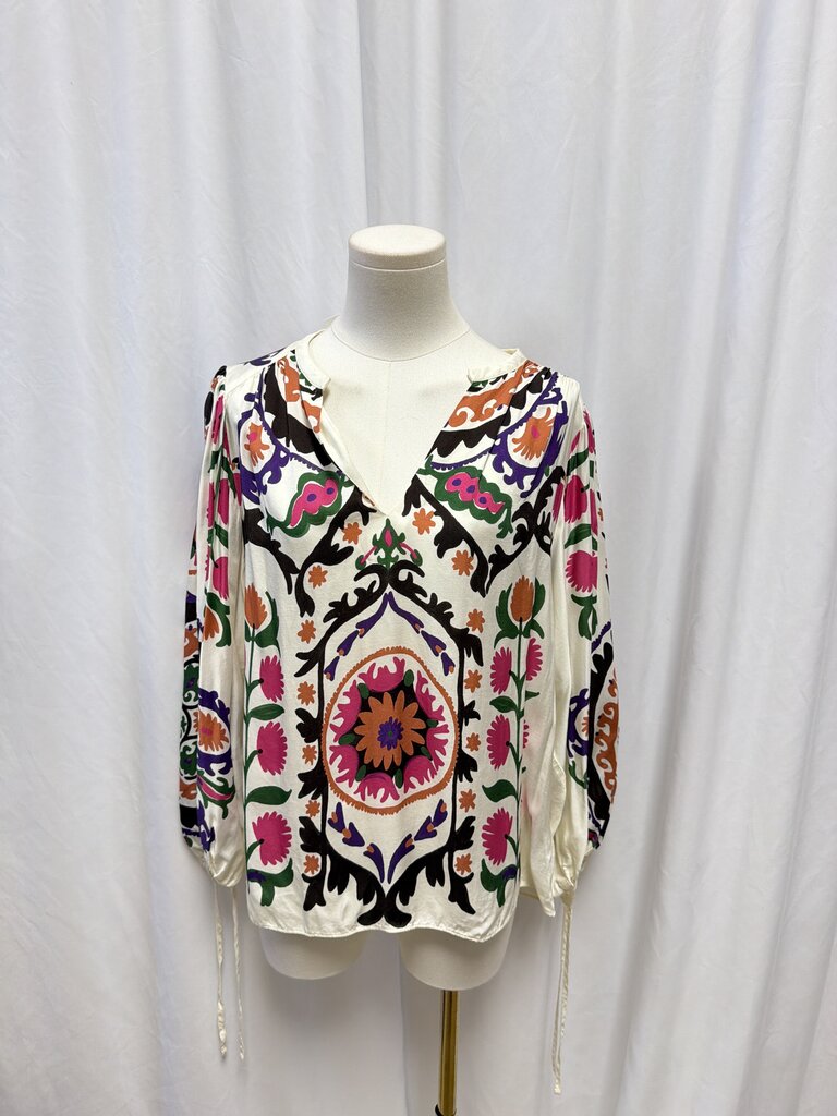 ba&sh Floral Tie Cuff Blouse