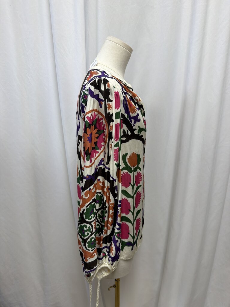 ba&sh Floral Tie Cuff Blouse