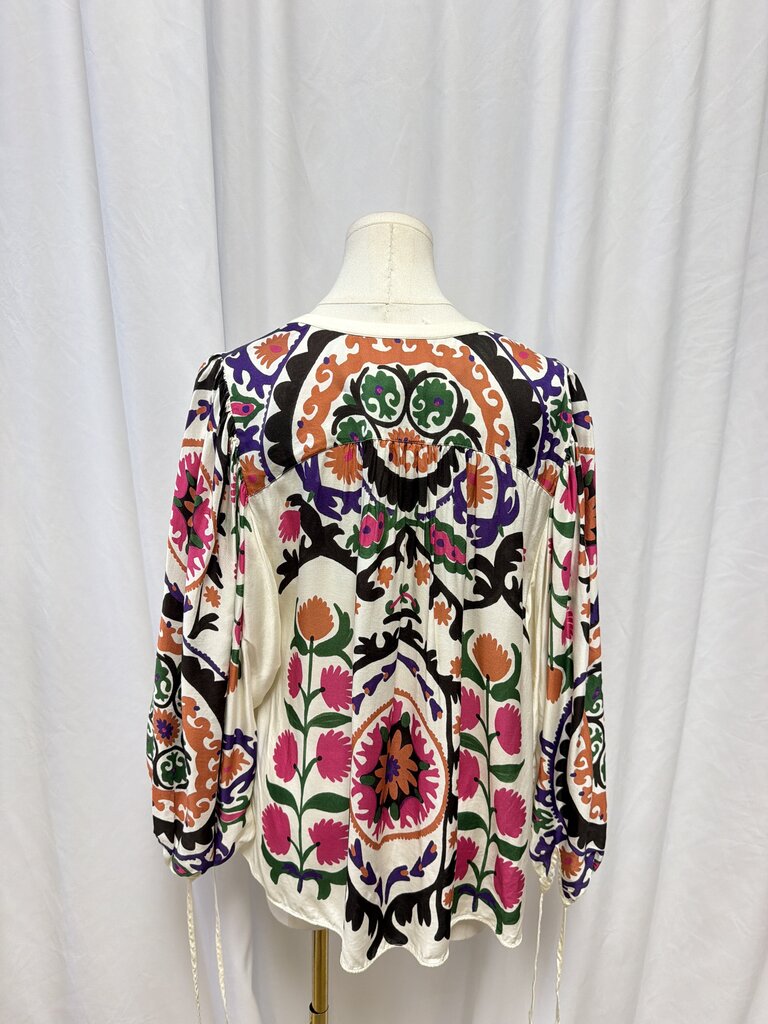 ba&sh Floral Tie Cuff Blouse