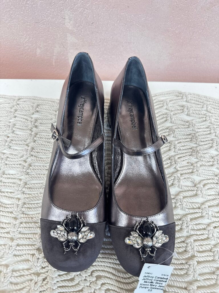 Jeffrey Campbell Metallic Bees Knees Mary Jane Pumps