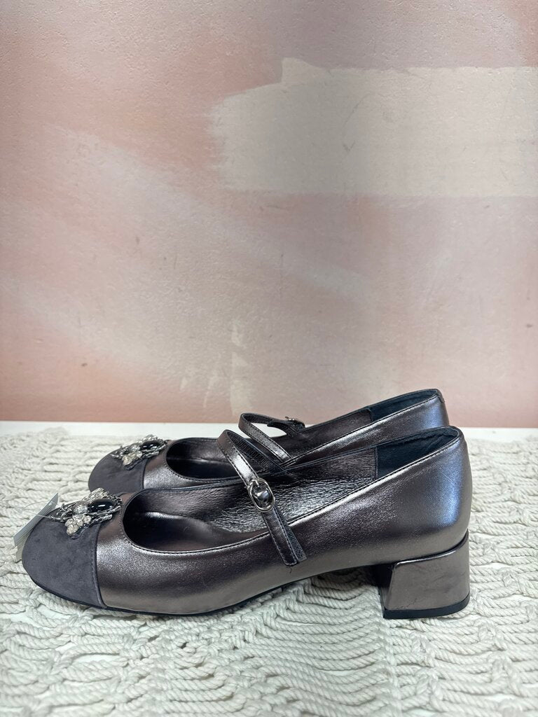 Jeffrey Campbell Metallic Bees Knees Mary Jane Pumps
