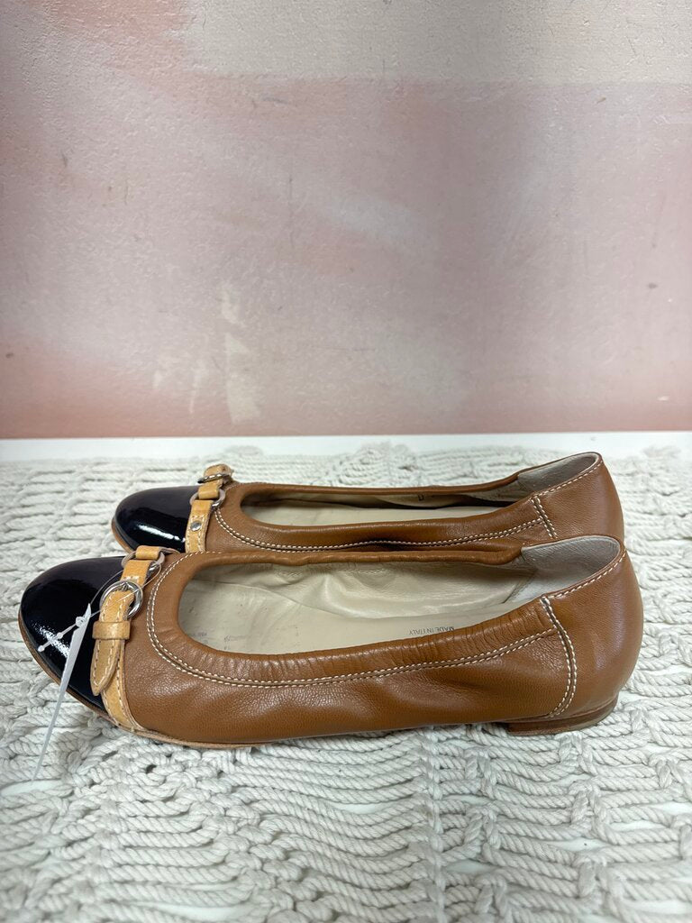 AGL Tan Cap Toe Ballet Flat