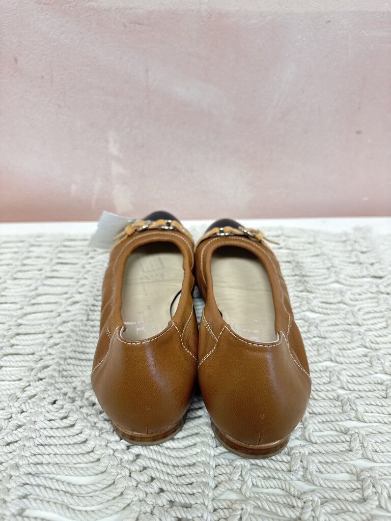 AGL Tan Cap Toe Ballet Flat