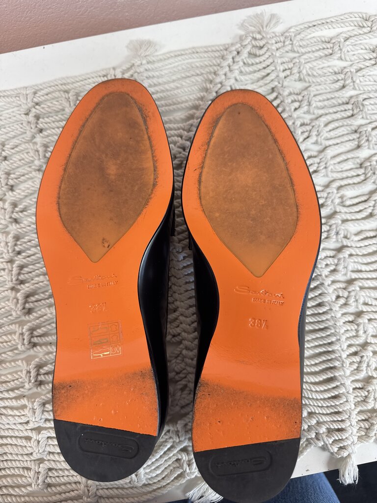 Santoni Black/White Loafers