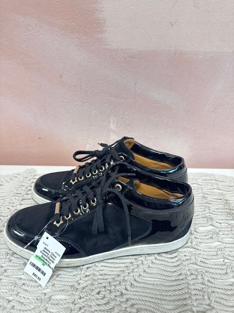 Jimmy Choo Patent/Suede Sneakers w/dustbag