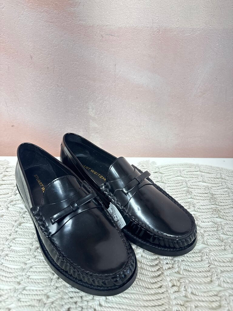 Stuart Weitzman Black Bow Loafers