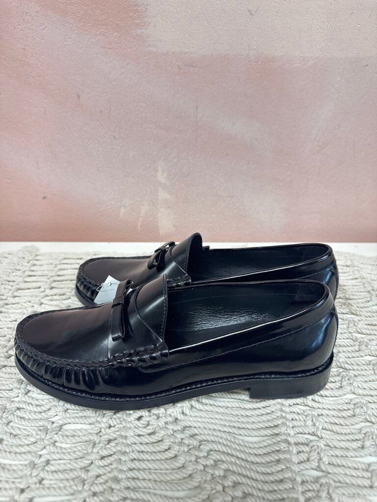 Stuart Weitzman Black Bow Loafers