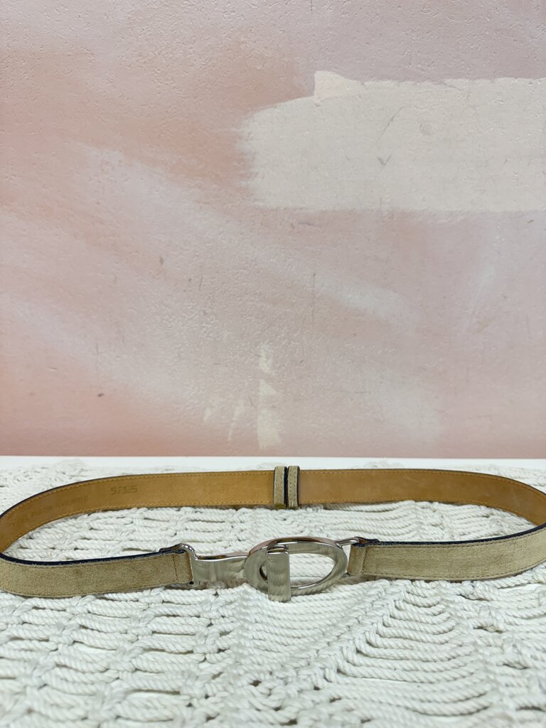 Saks Fifth Avenue Suede Belt w/Silver Buckle