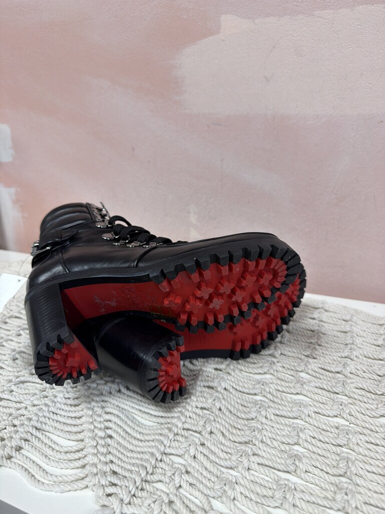 Christian Louboutin Heeled Lace Up Boots w/Lug Sole