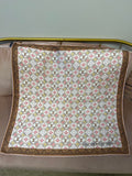 Louis Vuitton Tan/Pink Silk Square Scarf