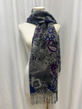 Enzo Mantovani Paisley Cashmere Fringe Scarf