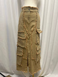 Act No.1 Distressed Front Vent Maxi Skirt