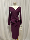 Chiara Boni Rouched V-Neck Midi Dress NWT