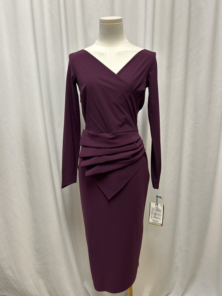 Chiara Boni Rouched V-Neck Midi Dress NWT