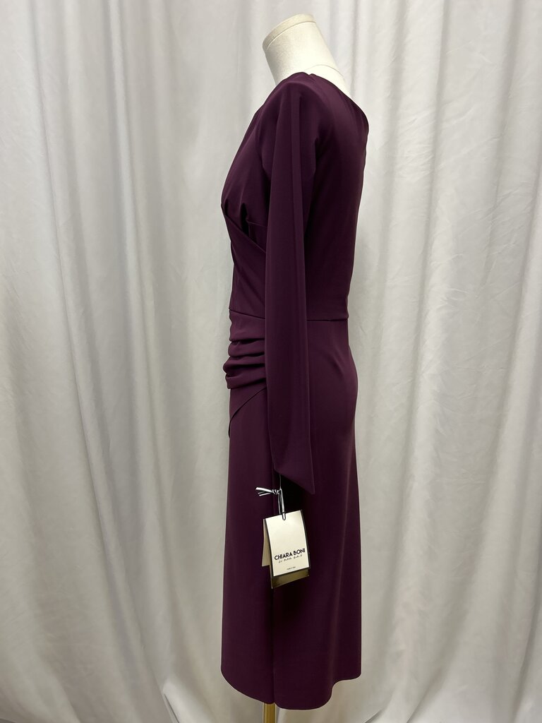 Chiara Boni Rouched V-Neck Midi Dress NWT