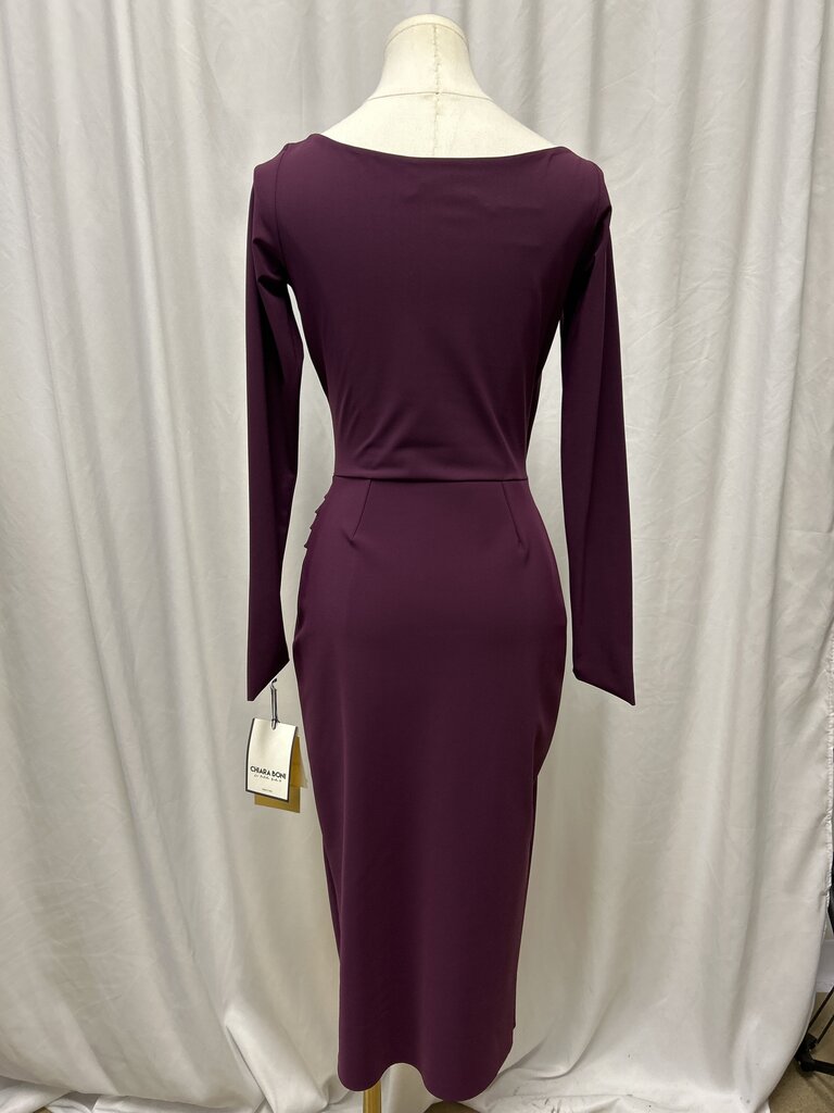 Chiara Boni Rouched V-Neck Midi Dress NWT